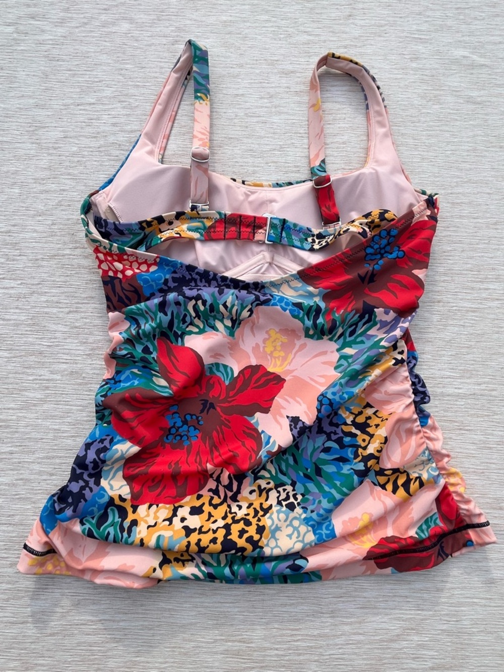Athleta Women’s Swimsuit Bathing Suit Cream Multi Floral Tankini Top 34 B/C S/M - Picture 8 of 11